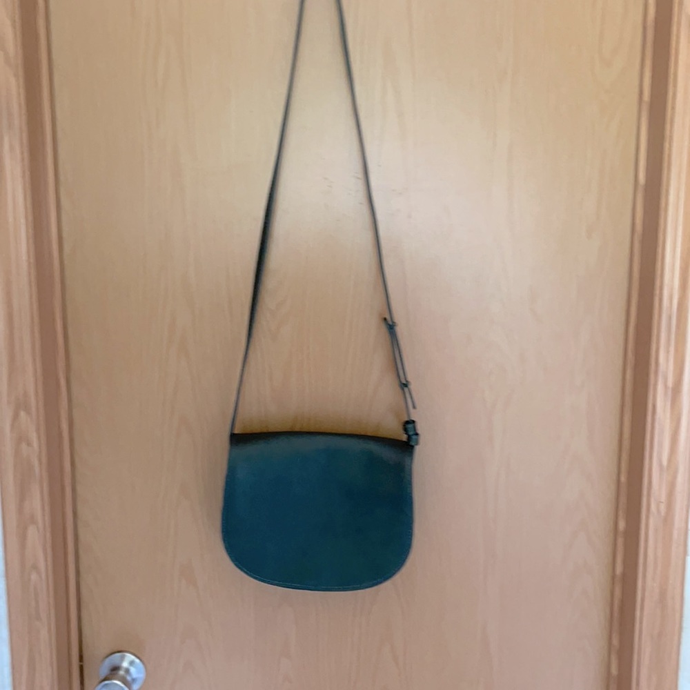 Green leather LLBean purse